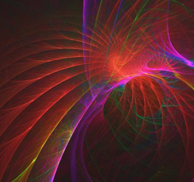 Kırmızı Soyut Fraktal arka plan 3d render illüstrasyon