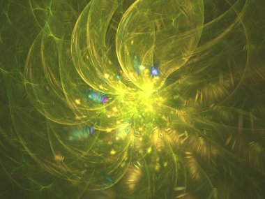 sarı Soyut Fraktal arka plan 3d render illüstrasyon