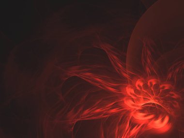 Kırmızı Soyut Fraktal arka plan 3d render illüstrasyon