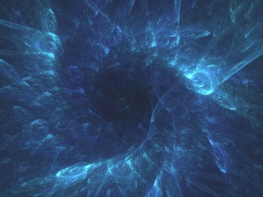 Mavi Soyut Fraktal arka plan 3d render illüstrasyon