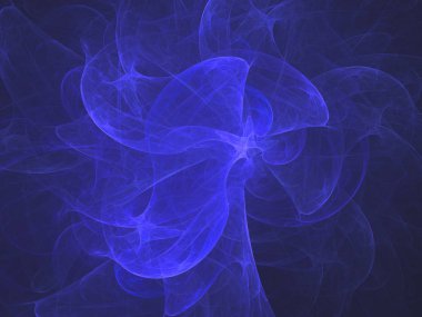 Mavi Soyut Fraktal arka plan 3d render illüstrasyon