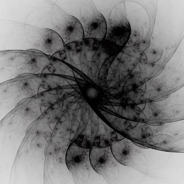 黒と白の抽象的なフラクタル背景 レンダリング図 — ストック写真