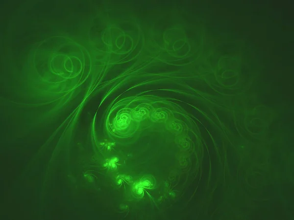 Verde Abstrato Fractal Fundo Renderização Ilustração — Fotografia de Stock