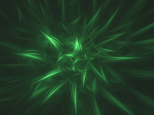 Fondo Fractal Abstracto Verde Representación Ilustración —  Fotos de Stock