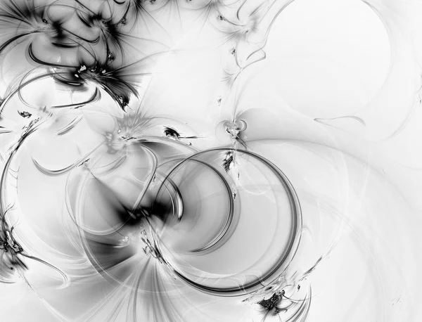 Noir Blanc Abstrait Fractal Fond Rendu Illustration — Photo