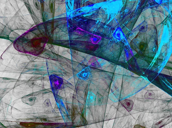 Синій Абстрактний Фрактальний Фон Ілюстрація Рендеринга — стокове фото
