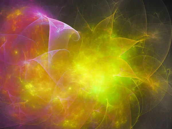 Yellow Abstract Fractal Background Rendering Illustration — Stock Photo, Image