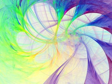 yeşil Soyut Fraktal arka plan 3d render illüstrasyon