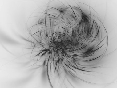 siyah ve beyaz Soyut Fraktal arka plan 3d render illüstrasyon