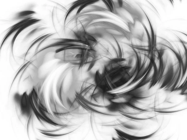 Zwart Wit Abstracte Fractal Achtergrond Rendering Illustratie — Stockfoto