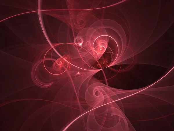 Vermelho Abstrato Fractal Fundo Renderização Ilustração — Fotografia de Stock