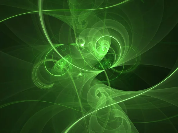 Groene Abstracte Fractal Achtergrond Rendering Illustratie — Stockfoto