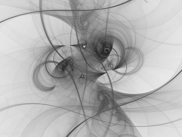 Noir Blanc Abstrait Fractal Fond Rendu Illustration — Photo