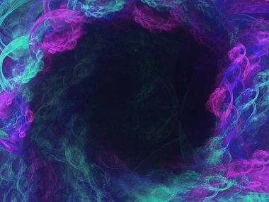 Mavi Soyut Fraktal arka plan 3d render illüstrasyon