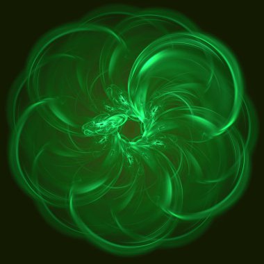 yeşil Soyut Fraktal arka plan 3d render illüstrasyon