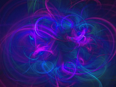 Mavi Soyut Fraktal arka plan 3d render illüstrasyon