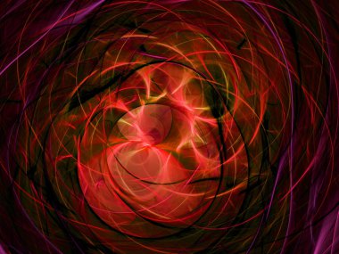 Kırmızı Soyut Fraktal arka plan 3d render illüstrasyon