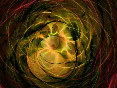 sarı Soyut Fraktal arka plan 3d render illüstrasyon