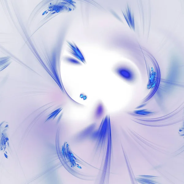 Blauw Abstract Fractal Achtergrond Rendering Illustratie — Stockfoto