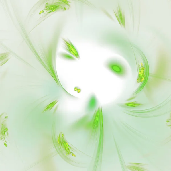 绿色抽象分形背景3D 渲染插图 — 图库照片