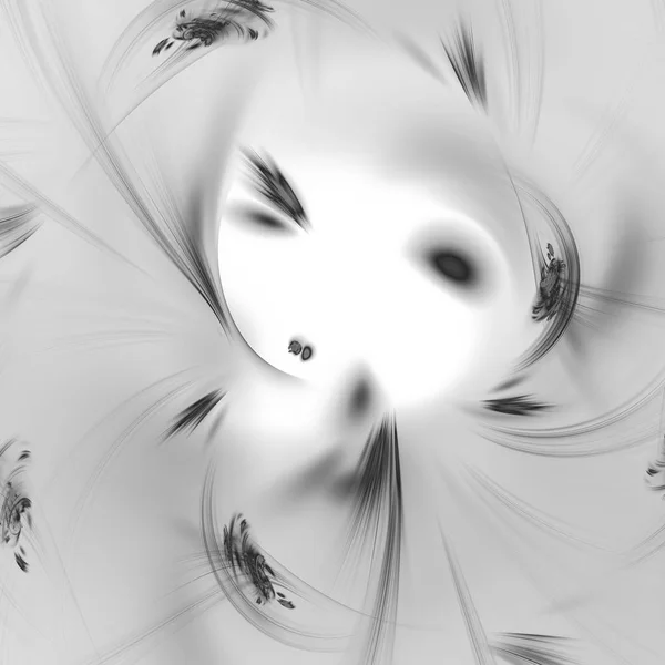 Noir Blanc Abstrait Fractal Fond Rendu Illustration — Photo