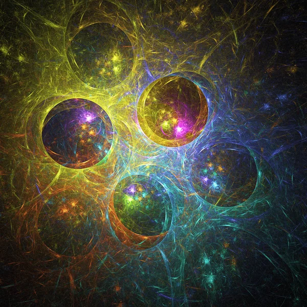 sarı Soyut Fraktal arka plan 3d render illüstrasyon