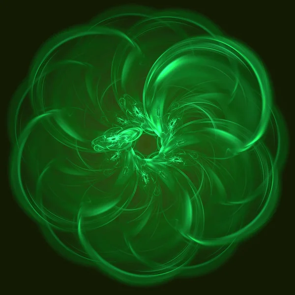 yeşil Soyut Fraktal arka plan 3d render illüstrasyon