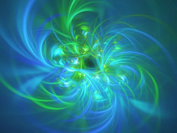 Blauw Abstract Fractal Achtergrond Rendering Illustratie — Stockfoto