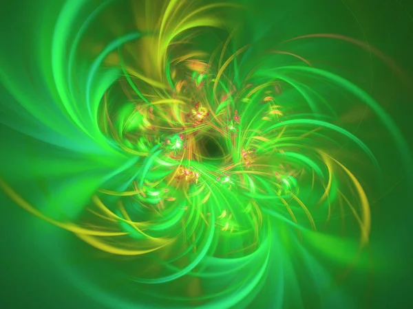 Verde Abstrato Fractal Fundo Renderização Ilustração — Fotografia de Stock