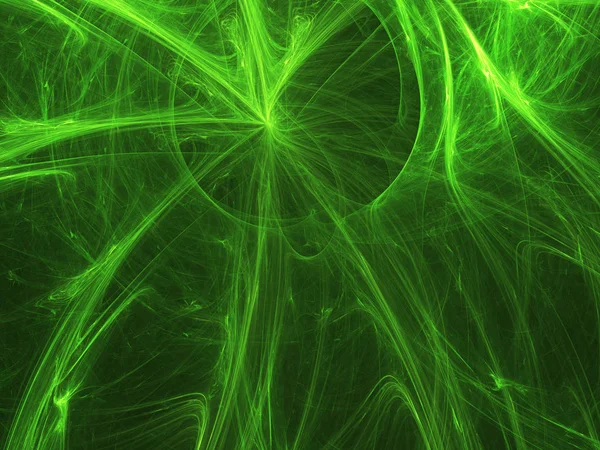 Verde Abstrato Fractal Fundo Renderização Ilustração — Fotografia de Stock