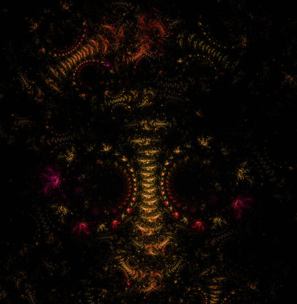 Brown abstract fractal background 3d rendering illustration