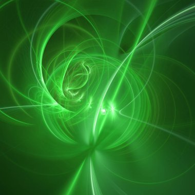 yeşil Soyut Fraktal arka plan 3d render illüstrasyon