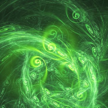 yeşil Soyut Fraktal arka plan 3d render illüstrasyon