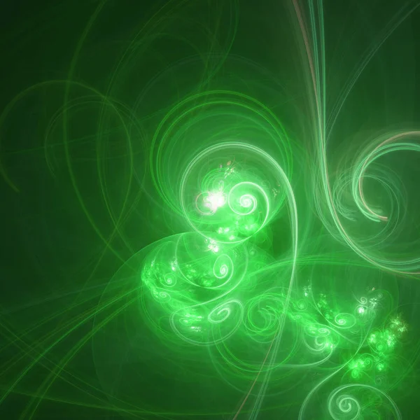 Groene Abstracte Fractal Achtergrond Rendering Illustratie — Stockfoto