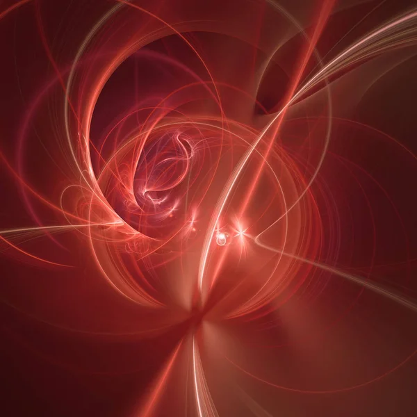 Vermelho Abstrato Fractal Fundo Renderização Ilustração — Fotografia de Stock