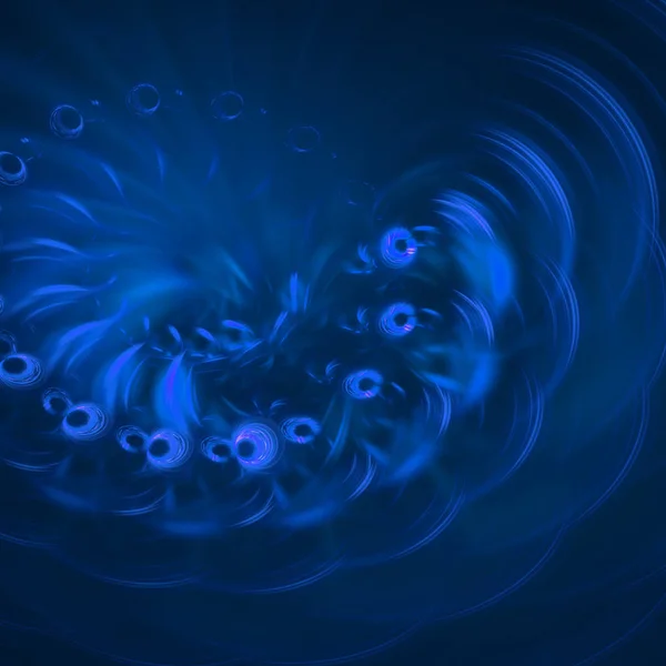 Azul Abstrato Fractal Fundo Renderização Ilustração — Fotografia de Stock