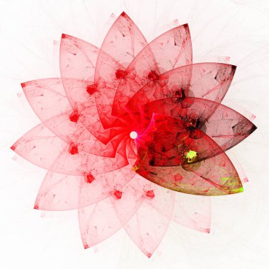 Kırmızı Soyut Fraktal arka plan 3d render illüstrasyon