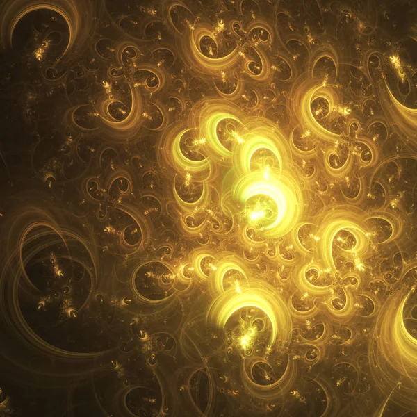 Yellow Abstract Fractal Background Rendering Illustration — Stock Photo, Image