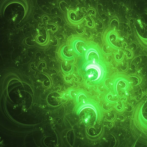 Groene Abstracte Fractal Achtergrond Rendering Illustratie — Stockfoto