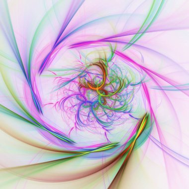 Mor Soyut Fraktal arka plan 3d render illüstrasyon