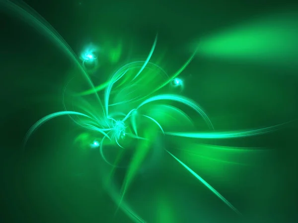 Verde Abstrato Fractal Fundo Renderização Ilustração — Fotografia de Stock