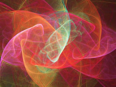 Kırmızı Soyut Fraktal arka plan 3d render illüstrasyon