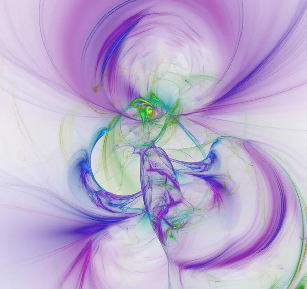紫色抽象分形背景3D 渲染插图 — 图库照片