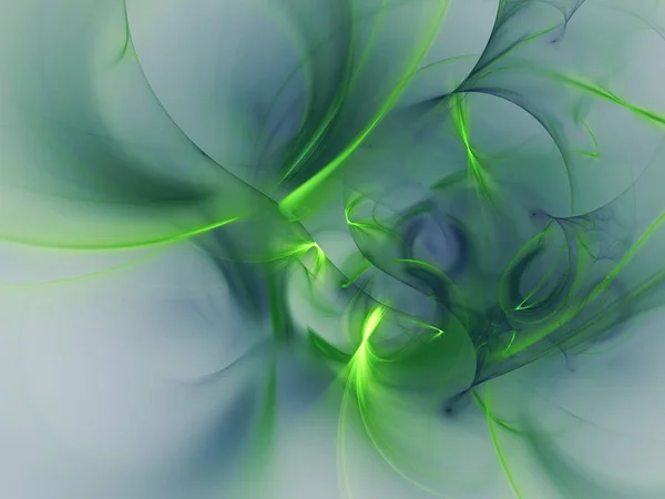 Fondo Fractal Abstracto Verde Representación Ilustración —  Fotos de Stock