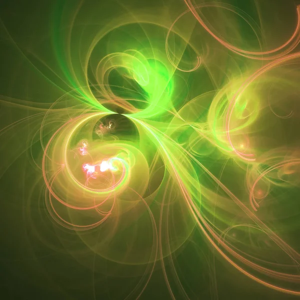 Groene Abstracte Fractal Achtergrond Rendering Illustratie — Stockfoto