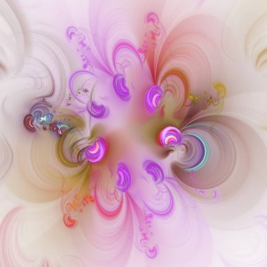 Mor Soyut Fraktal arka plan 3d render illüstrasyon