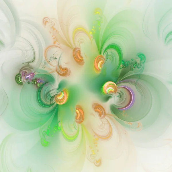 yeşil Soyut Fraktal arka plan 3d render illüstrasyon