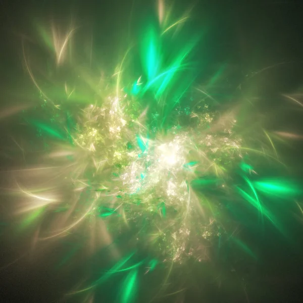 Verde Abstrato Fractal Fundo Renderização Ilustração — Fotografia de Stock