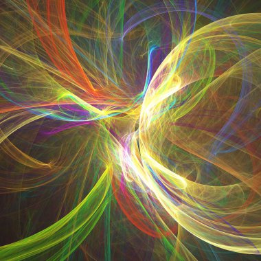 sarı Soyut Fraktal arka plan 3d render illüstrasyon