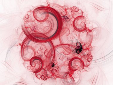 Kırmızı Soyut Fraktal arka plan 3d render illüstrasyon